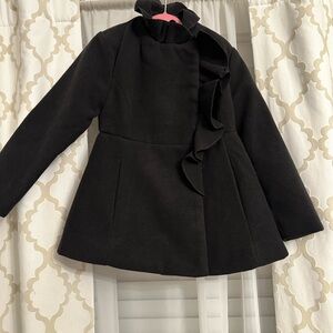 Rothschild Black Kids Jacket with Ruffle Detail